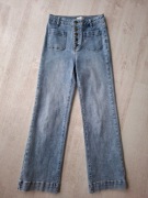 Spodnie stan idealny jasne jeansy szeroka nogawka 