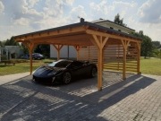 wiata carport2 płaski dach  ażur montaż