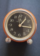 Vintage budzik pomarańczowy, retro z lat 70 