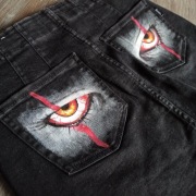 Jeansowa spódnica ręcznie malowana 