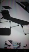 Leżak do opalania z daszkiem regulowane oparcie 