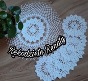 Szydełkowy komplet kawowy serwetka na szydełku rękodzieło  na prezent 