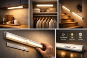 Lampka LED na magnes | Czujnik ruchu | USB | Do kuchni szafy łazienki