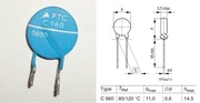 Termistor PTC C960 raster 5mm średnica Ø11mm 5,6Ohm 4,3A .
