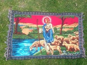 stary turecki gobelin Jezus i owce