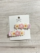 Spinki do włosów z szydełkowymi kwiatkami handmade