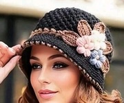 Kapelusz typu bucket boho romantyczny szydełkowy