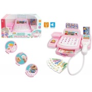 kasa sklepowa na baterie + akcesoria różowa