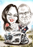 PROMOCJA KARYKATURA KARYKATURY prezent ślubne,ślubny i inne