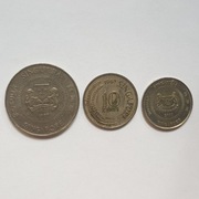 Monety, Singapur 50, 10 i 10 centów