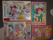 Zestaw 4 puzzli My little pony Disney Shopkins Myszka Mickey 100el