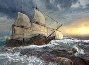 FigARTo obraz na płótnie Statek 50x70 cm