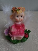 Figurka - aniołek na liściu z biedronką 9,5 cm