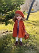 Zestaw 4w1 sukienka,beret,płaszcz,torebka dla lalek Paola Reina 32cm