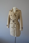 H&M beżowy płaszcz trencz camel sand beige old money 34 XS