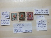 3szt. znaczki seria Fi 110 typ-L DROŻSZA 1922r. WMG Lwy DANZIG Rzesza PMW