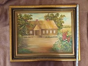 Obraz olejny na płótnie - wieś latem 40x50