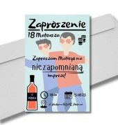 Zaproszenie na 18-tkę – ŚMIESZNE, personalizowane z kopertą