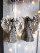  Anioł Stróż ozdoba świąteczna makrama 