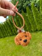 Brelok pies Pudel pudelek Toy brązowy red brown loczki 