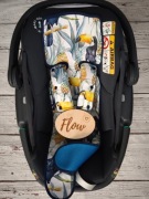 Antypotowa wkładka fotelika samochodowego bambusowa 0-13kg z pasami