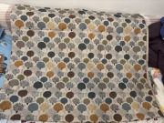 Zasłona gotowa niebiesko-musztardowa 110x200 cm