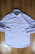 Koszula Charles Tyrwhitt r. 41 biało-fioletowa męska w kratkę bawełniana 