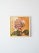 Obraz Olejny "Kwiat Róży". Ręcznie Malowany + Certyfikat. Jasna Rama