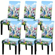 Pokrowiec na krzesła 6 szt Wielkanoc królik