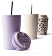 KUBEK TERMICZNY MAMEIDO ZE SŁOMKĄ I POKRYWKĄ,IZOLOWANY PODWÓJNĄ ŚCIANKĄ!