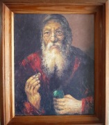 Obraz ŻYDA. Żyd liczący pieniądze - na szczęście i dobrobyt 30 cm x 36 cm