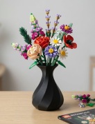 JULIA - Czarny wazon do kwiatów suszonych, z klocków - Prezent Dzień Matki