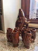 Ceramiczna karafka Ryba+6 kieliszków 