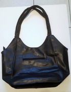 Torba damska na ramię, PAOLO BAGS pojemna A4, plecione rączki.NOWA