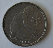 Moneta z 1950 roku 50 PFENNIG- Niemcy 