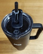 Kubek termiczny z uchwytem + pokrywka + słomka + napis firmowy