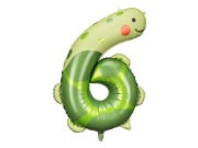 Balon foliowy Cyfra 6 - Żółw, 75x96 cm.