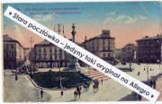 LWÓW LWIW LEMBERG Plac Maryacki i pomnik Adama Mickiewicza, konie ~1916