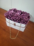 Flowerbox Wieczne Róże Wstążka Pudełko Prezent