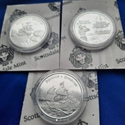 RUM RUNNER 3x1 OZ AG cała seria nakład 20 000 srebrna moneta