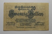 Banknot zastępczy Notgeld 20 Heller Austria