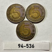 Moneta 5 zł  1994 rok ZESTAW = 3 szt. 94-536