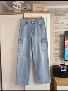 Spodnie jeansowe wide leg cargo M.Sara, rozmiar XL 42