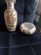 Stary wazon dekoracyjny ceramiczny chiński i popielnica
