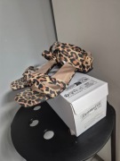 Eleganckie sandały damskie brązowe zamszowe panterka r. 38 – niski obcas