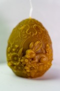Świeca z naturalnego wosku wielkanocne jajko 5x6,5cm