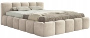Łóżko tapicerowane 160x200 cm Cloudy Low jasnobeżowe welur