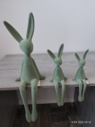 Zające Wielkanocne flokowane siedzące 