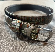 Pasek damski krokodyl, skóra naturalna. Rękodzieło