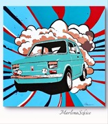 Fiat 126p obraz 80x80cm od MarlenaSzkice 